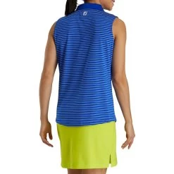 FootJoy Women's Sleeveless Pinstripe Polo -Golf Club footjoy womens sleeveless pinstripe polo cobalt 03 56851.1633122943