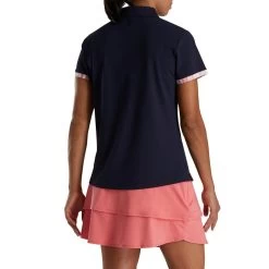 FootJoy Women's Watercolor Trim Polo -Golf Club footjoy womens watercolor trim polo navy 03 01424.1676594030