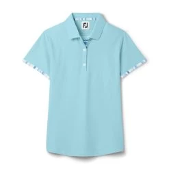 FootJoy Women's Watercolor Trim Polo -Golf Club footjoy womens watercolor trim polo sky 01 93409.1676588866