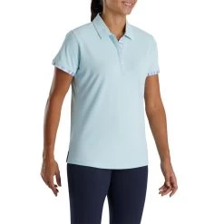 FootJoy Women's Watercolor Trim Polo -Golf Club footjoy womens watercolor trim polo sky 02 29289.1676596373