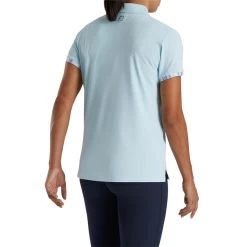 FootJoy Women's Watercolor Trim Polo -Golf Club footjoy womens watercolor trim polo sky 03 73034.1676589942
