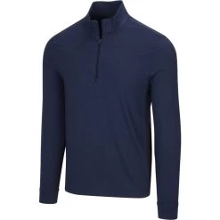 Greg Norman Heathered 1/4 Zip Mock -Golf Club greg norman heathered 1 4 zip mock navy heather 01 51028.1632774996