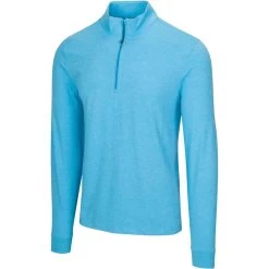 Greg Norman Heathered 1/4 Zip Mock -Golf Club greg norman heathered 1 4 zip mock riviera blue heather 01 18533.1632775036
