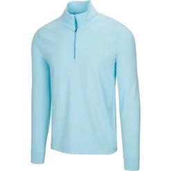 Greg Norman Heathered 1/4 Zip Mock -Golf Club greg norman heathered 1 4 zip mock seaside blue heather 01 64203.1632775036