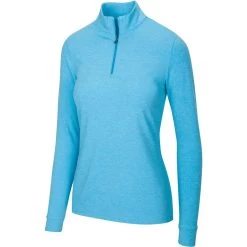 Greg Norman Women's Peached Heather 1/4 Zip -Golf Club greg norman womens peached heather 1 4 zip riviera blue heather 01 43355.1633111170