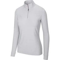 Greg Norman Women's Peached Heather 1/4 Zip -Golf Club greg norman womens peached heather 1 4 zip shark grey heather 01 21709.1633111170