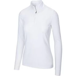 Greg Norman Women's Peached Heather 1/4 Zip -Golf Club greg norman womens peached heather 1 4 zip white 01 1 49475.1633111169