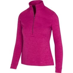 Greg Norman Women's Utility 1/2 Zip Mock -Golf Club greg norman womens utility 1 2 zip mock merlot heather 01 68845.1671482554