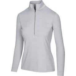 Greg Norman Women's Utility 1/2 Zip Mock -Golf Club greg norman womens utility 1 2 zip mock shark grey heather 01 21378.1671482557