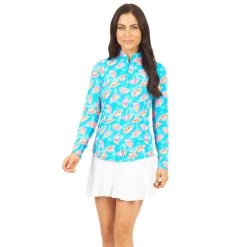 Franny Print Long Sleeve Mock Neck