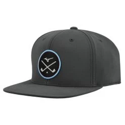Mizuno Crossed Clubs Snapback Hat -Golf Club mizuno crossed clubs snapback hat charcoal 01 37313.1671652092
