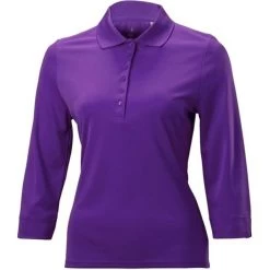 Luster 3/4 Sleeve Polo -Golf Club nancy lopez luster 3 4 sleeve polo grape 01 40906.1633540841
