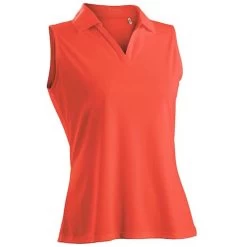 Luster Sleeveless Polo -Golf Club nancy lopez luster sleeveless polo tangerine 01 54351.1633466644