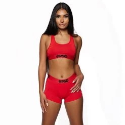 Women's Solids Sports Bra -Golf Club psd womens solids sports bra red 01 59474.1636747078