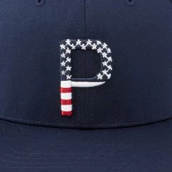 Puma Pars & Stripes P Snapback Hat 12 Puma Pars & Stripes P Snapback Hat -Golf Club puma pars and stripes p snapback hat navy blazer 04 52017.1645027105