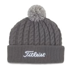 Titleist Cable Knit Pom Pom Beanie 14 Titleist Cable Knit Pom Pom Beanie -Golf Club titleist cable knit pom pom beanie gray white 01 37918.1636747906