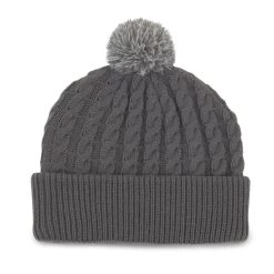 Titleist Cable Knit Pom Pom Beanie 15 Titleist Cable Knit Pom Pom Beanie -Golf Club titleist cable knit pom pom beanie gray white 02 31891.1636747906